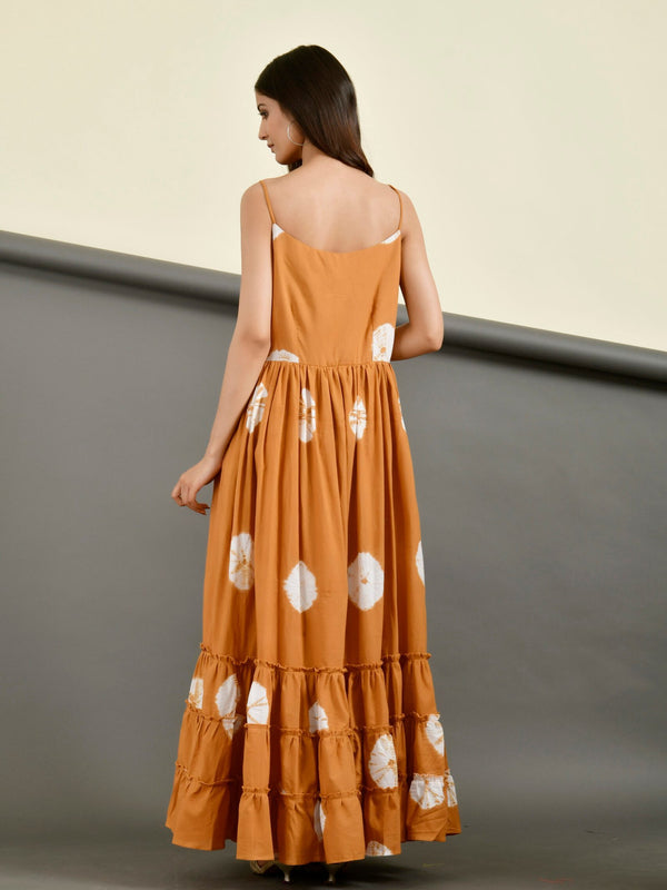 MUSTARD SHIBORI DRESS