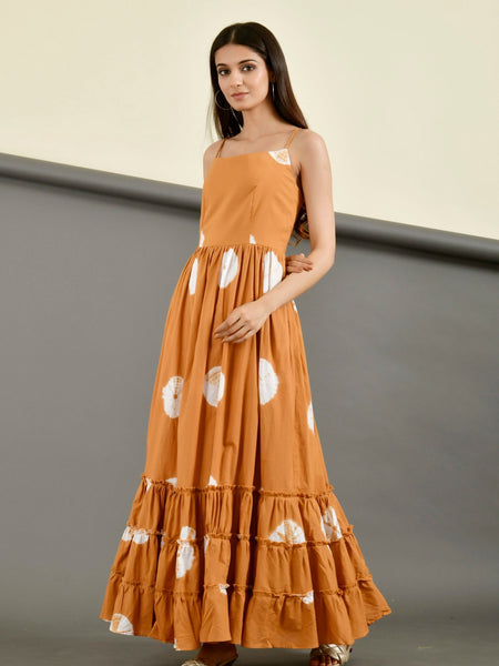 MUSTARD SHIBORI DRESS