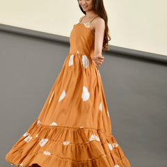 MUSTARD SHIBORI DRESS
