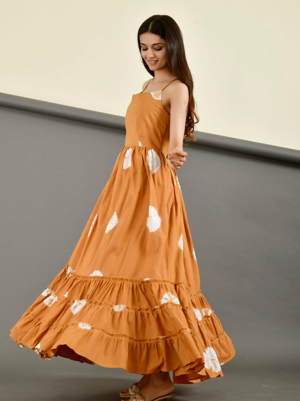 MUSTARD SHIBORI DRESS