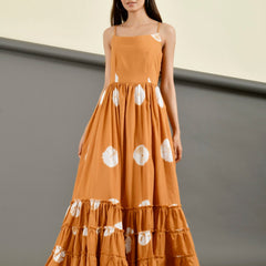 MUSTARD SHIBORI DRESS