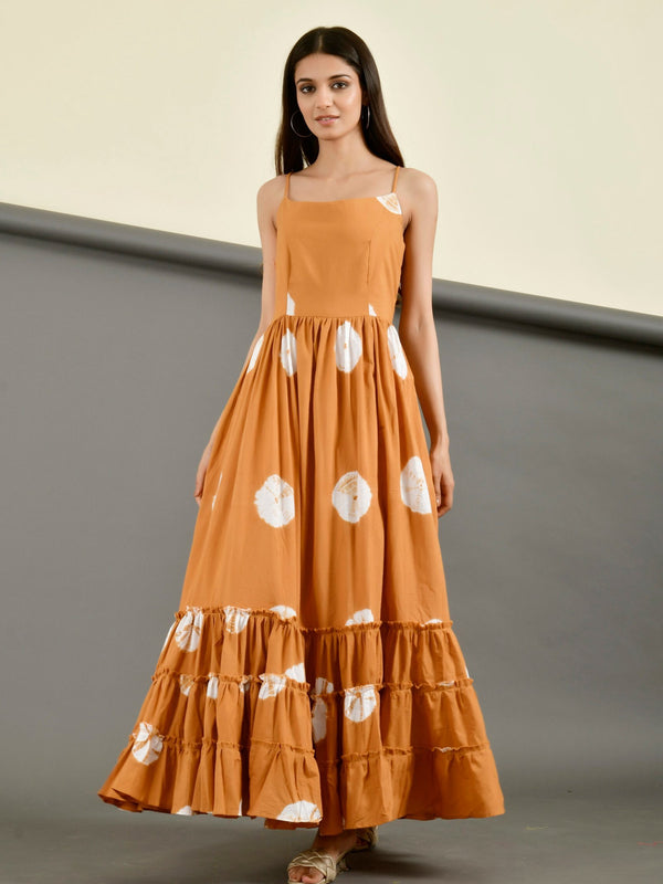 MUSTARD SHIBORI DRESS