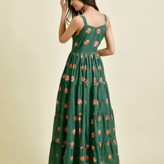 GREEN SHIBORI DRESS