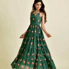 GREEN SHIBORI DRESS