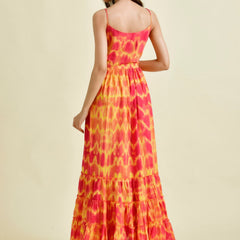 RED YELLOW TIE DYE DRESS