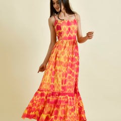 RED YELLOW TIE DYE DRESS