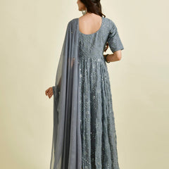 GREY MIRROR ANARKALI SET