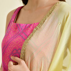 Bandhani magenta gharara set
