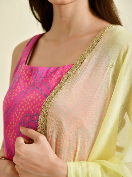 Bandhani magenta gharara set