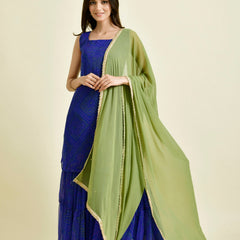 BLUE BANDHANI GHARARA SET