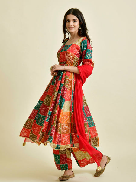 MULTI BLOCKS BANDHAN SUIT