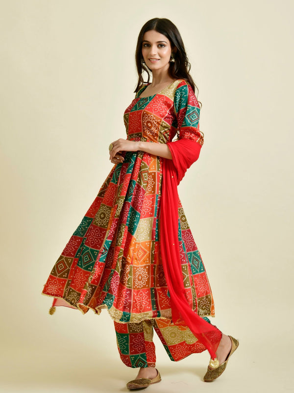 MULTI BLOCKS BANDHAN SUIT