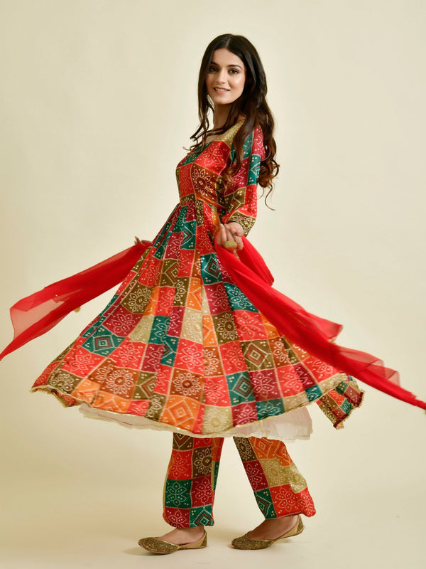 MULTI BLOCKS BANDHAN SUIT
