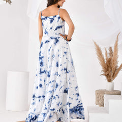 Blue shibori dress