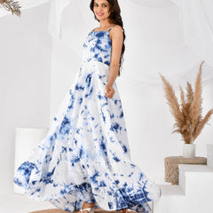 Blue shibori dress