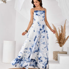 Blue shibori dress