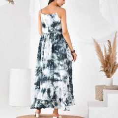 Blue shibori dress