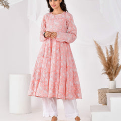 Pink printed anarkali set (SET OF 2)