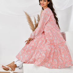 Pink printed anarkali set (SET OF 2)