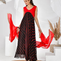 Black red leheriya set