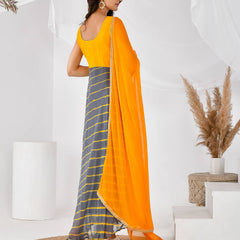 Yellow & grey leheriya set