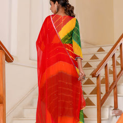 Multi leheriya anarkali set