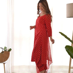 Red block suit set