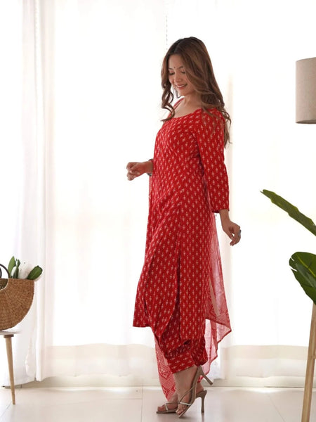 Red block suit set