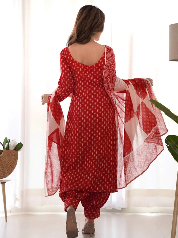 Red block suit set