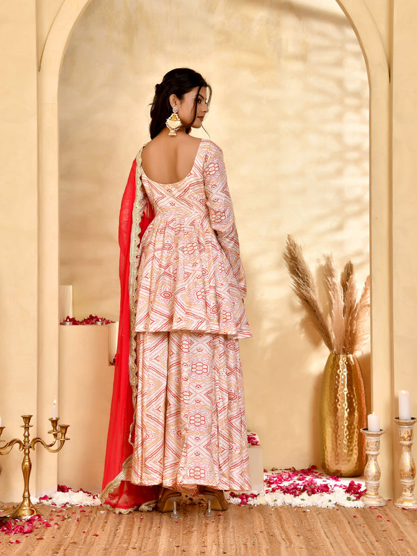 Gulnaar Bandhani Sharara Set
