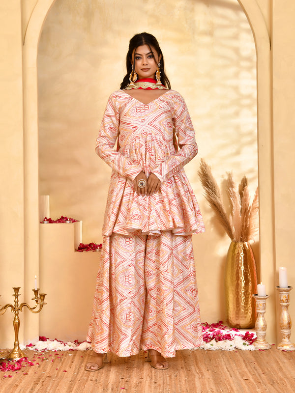 Gulnaar Bandhani Sharara Set