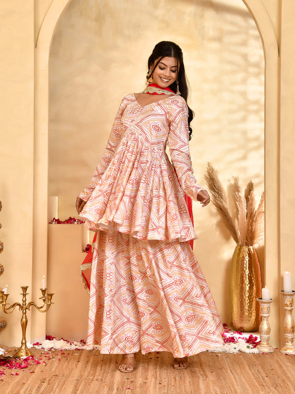 Gulnaar Bandhani Sharara Set