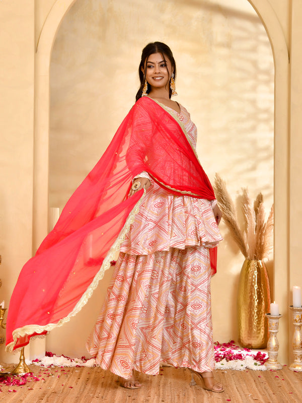 Gulnaar Bandhani Sharara Set