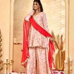 Gulnaar Bandhani Sharara Set