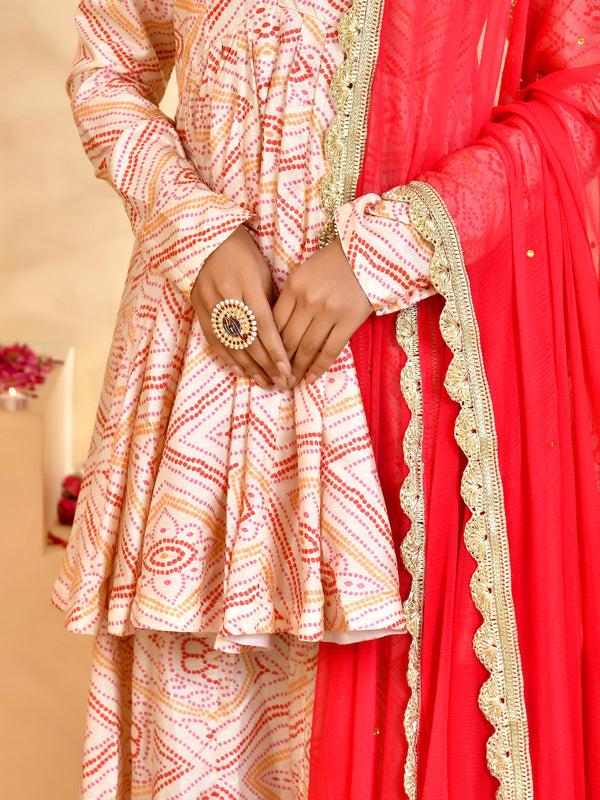 Gulnaar Bandhani Sharara Set