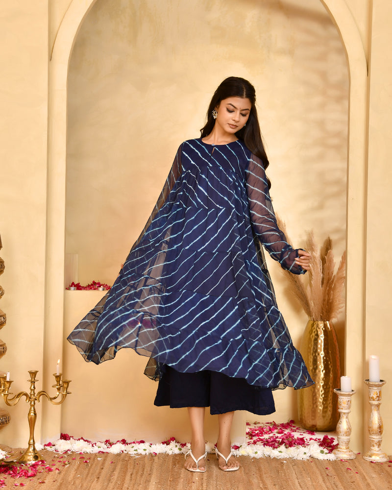 Neel Leheriya Chiffon Anarkali Set