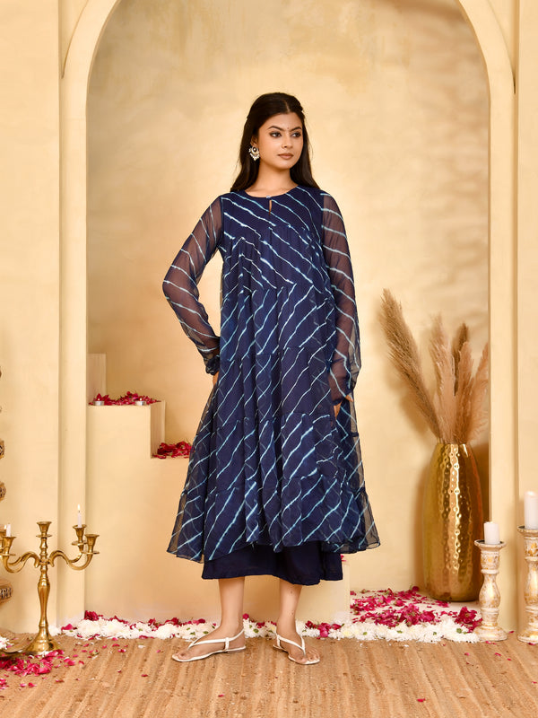 Neel Leheriya Chiffon Anarkali Set