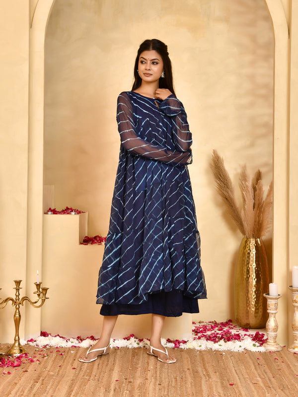 Neel Leheriya Chiffon Anarkali Set