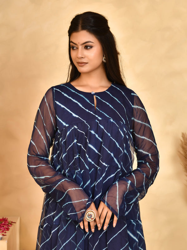 Neel Leheriya Chiffon Anarkali Set