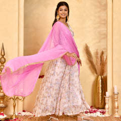 Gulabi Gul Floral Anarkali Set