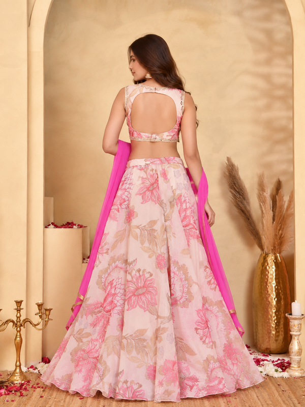 Gulabi Floral Lehenga Set