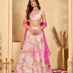 Gulabi Floral Lehenga Set