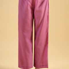 Orchid Pink Striped Tiered Kurta Set with Dupatta